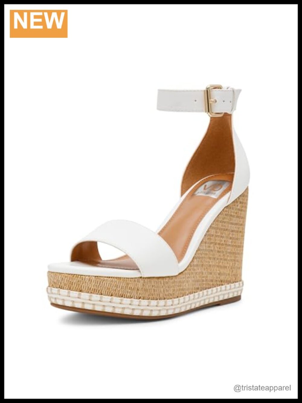 Wedge Sandal Open Toe Ankle Strap Buckle PU Patent-Style 3-Inch Heel